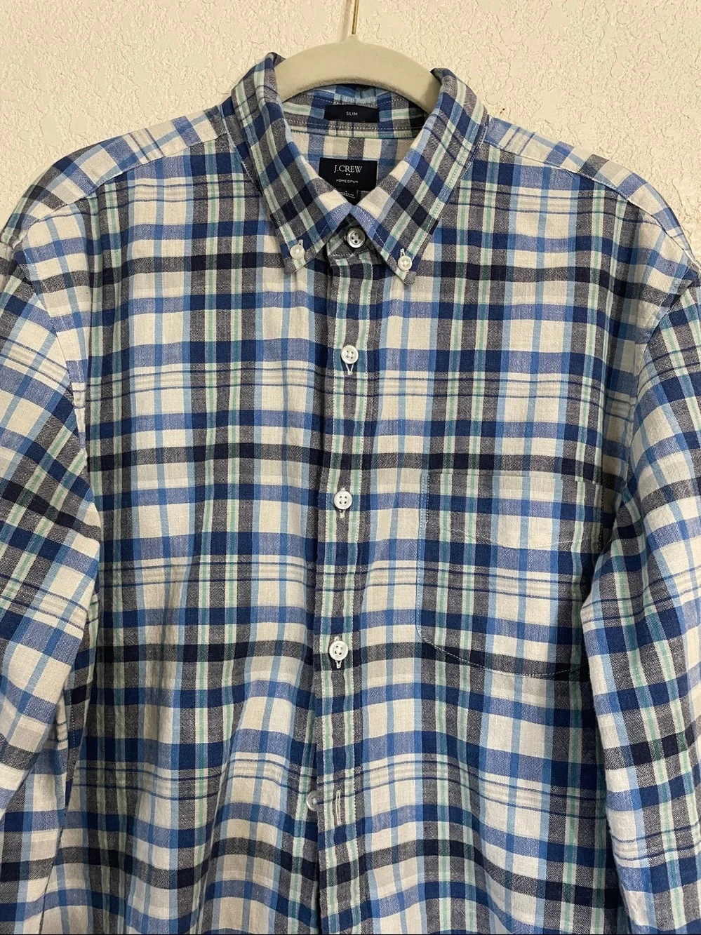 J. Crew Blue Plaid Button-Down Shirt